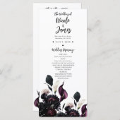 Dark Moody Romantic Floral Wedding Programme (Devant / Derrière)