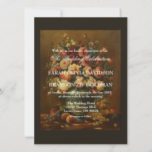 Dark Moody Romantic Rozen Antiek Tole Wedding Inv Kaart