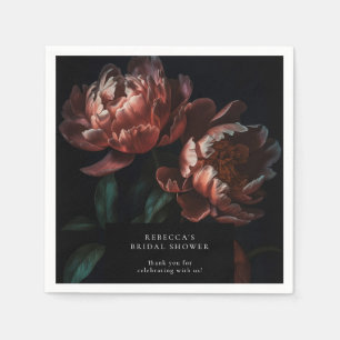 Dark Moody Romantisch Bloemen Vrijgezellenfeest Servet