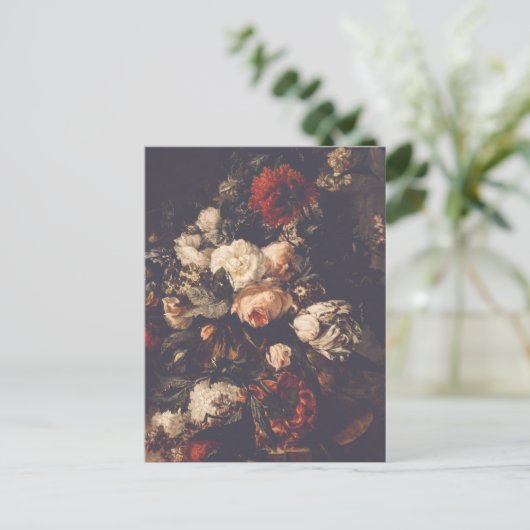 Dark Moody Romantische Bloemen Blank Briefkaart (Staand voorkant)