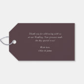 Dark Moody Romantische Bloemenbruiloft Dank u Cadeaulabel (Achterkant Horizontaal)