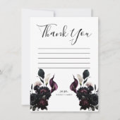 Dark Moody Romantische Bloemenbruiloft Dank u Kaart (Voorkant)