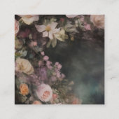 Dark Moody Romantische Floral QR Code Bruiloft Onl Informatiekaartje (Achterkant)