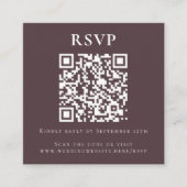 Dark Moody Romantische Floral QR Code Bruiloft Onl Informatiekaartje (Voorkant)