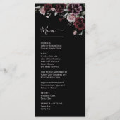 Dark Moody Roses Wedding Menu (Voorkant)