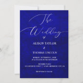 Dark Moody Royal Blue avec rayures Invitation (Devant)