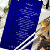 Dark Moody Royal Blue met krassen Menu Kaart