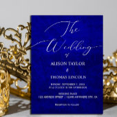 Dark Moody Royal Blue met krassen Uitnodiging