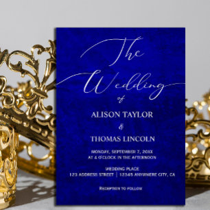 Dark Moody Royal Blue met krassen Uitnodiging