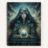 Dark Moon Witch Gepersonaliseerde Spell Notitieboek (Voorkant)