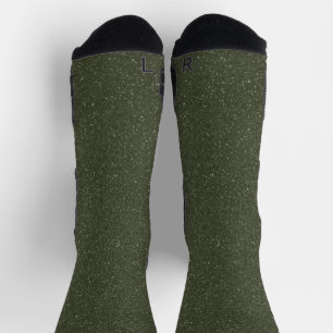 Dark Moss Glitter Crew Sokken – Aangepaste Mannen