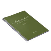 Dark Moss Green Couple Memory Keepsake Notitieboek (Rechterzijde)