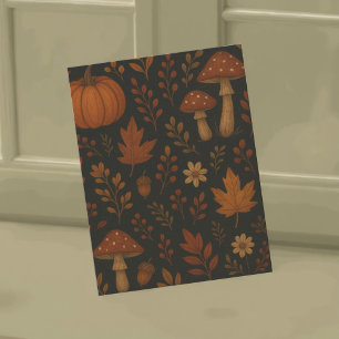 Dark Mushroom Cottagecore Whimsical Floral  Briefkaart