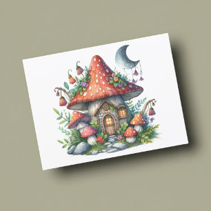 Dark Mushroom Cottagewitch Folklore Whimsical Briefkaart