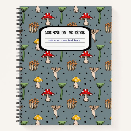 Dark Mushroom Pattern Composition Notitieboek (Voorkant)