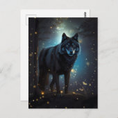 Dark Mysterious Black Wolf Briefkaart (Voorkant / Achterkant)