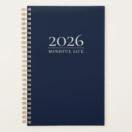 Dark Navy 2026 Planner | Aangepaste titel & initië