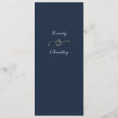 Dark Navy Blue Gold Frame White Script Menu Choice (Achterkant)