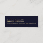 Dark Navy Blue Gold Logo Mini Visitekaartje (Voorkant)