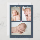 Dark Navy Blue Hello Baby Faire-part de naissance (Devant)