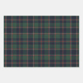 Dark Navy Blue Red Green Plaid Pattern Holiday Inpakpapier Vel (Voorkant)
