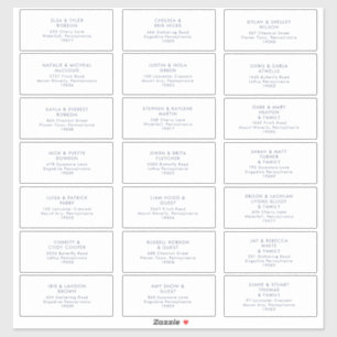 Dark Navy Font Wedding Guest Address Sticker