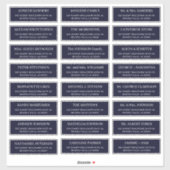 Dark navy moderne typografie bruiloft gastadres sticker (Vel)