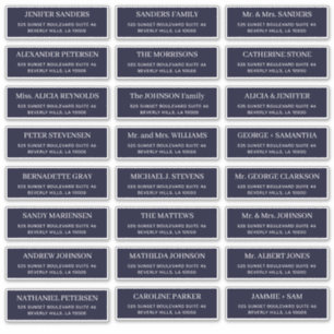 Dark navy moderne typografie bruiloft gastadres sticker