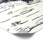 Dark Navy Mountain Sketch Mariage Affiche de bienv (Coin)