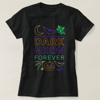 Dark Neon Forever | Halloween Pompoen Vleermuizen. T-shirt