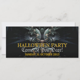 Dark Night Angel Halloween Party Invitation Kaart