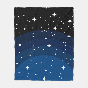 Dark Night Sky Sterren Patroon Fleece Deken