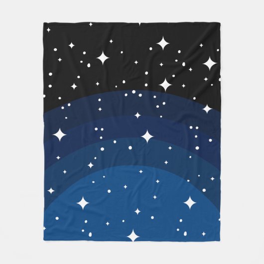 Dark Night Sky Sterren Patroon Fleece Deken (Voorkant)