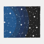 Dark Night Sky Sterren Patroon Fleece Deken (Voorkant (Horizontaal))