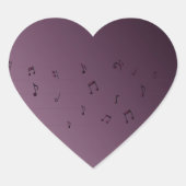 Dark Ombre Musical Notes Sticker Coeur (Devant)