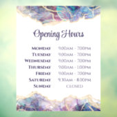 Dark Opal Design Open Hours Window Cling Raamsticker (Vel 3)