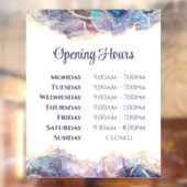 Dark Opal Design Open Hours Window Cling Raamsticker (Vel 2)
