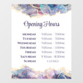 Dark Opal Design Open Hours Window Cling Raamsticker (Vel)
