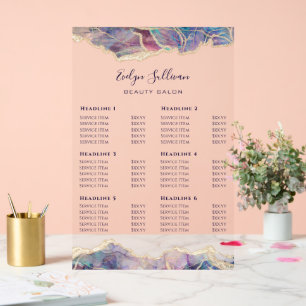 Dark Opal Design prijslijst Acryl Bord