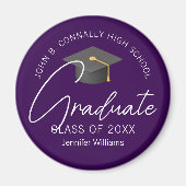 Dark Paarse Afstuderen gepersonaliseerde afstudeer Magneet (Voorkant)
