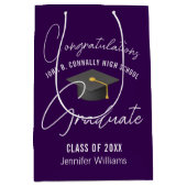 Dark Paarse Afstuderen gepersonaliseerde afstudeer Medium Cadeauzakje (Voorkant)