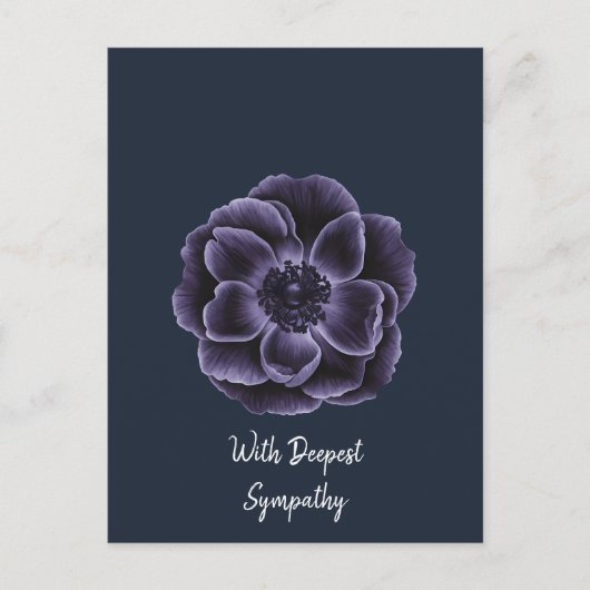 Dark Paarse Bloom Botanical Art Design Briefkaart (Voorkant)