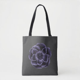 Dark Paarse Bloom Botanical Art Design Draagtas