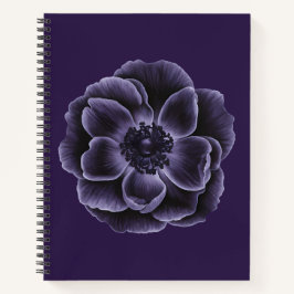 Dark Paarse Bloom Botanical Art Design Notitieboek