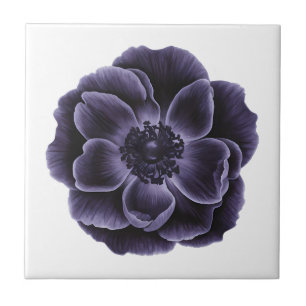 Dark Paarse Bloom Botanical Art Design Tegeltje