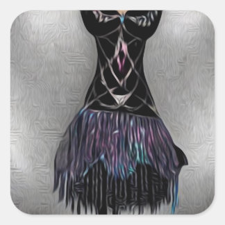 Dark Painted Flapper Dress Vierkante Sticker