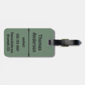 Dark Pastel Green Color Blocks Bagagelabel (Achterkant horizontaal)