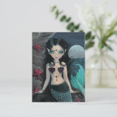 Dark Pearl Mermaid Briefkaart (Staand voorkant)