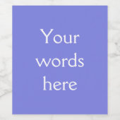 Dark Periwinkle Paars Wijn Etiket (Enkel label)