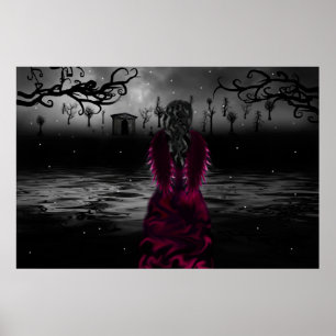 Dark Pink Angel-Poster Poster